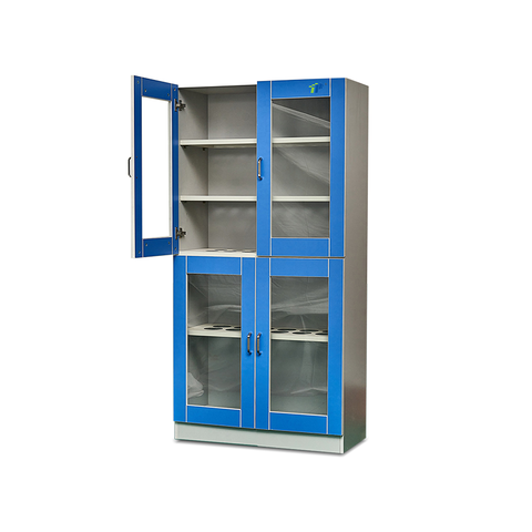 TW-1800GC All-Wood Glassware Cabinet | خزانة تخزين المختبر مع الأبواب ذات النوافذ والأرفف المضادة للاكتئاب